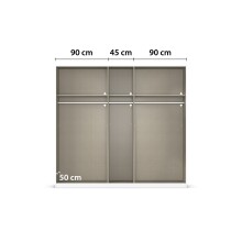 Drehtürenschrank >Alba< in grau metallic, Holzwerkstoff - 226x197x54cm (BxHxT)