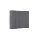 Drehtürenschrank >Alba< in grau metallic, Holzwerkstoff - 226x197x54cm (BxHxT)