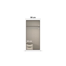 Drehtürenschrank >Alba< inkl. Schubladen, Eiche Artisan Dekor / Spiegel - 91x197x54 (BxHxT)