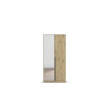 Drehtürenschrank >Alba< inkl. Schubladen, Eiche Artisan Dekor / Spiegel - 91x197x54 (BxHxT)