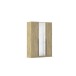 Drehtürenschrank >Alba< inkl. Schubladen, Spiegel / Eiche Artisan Dekor - 136x197x54 (BxHxT)