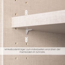 Drehtürenschrank >Alba< inkl. Einteilung, Eiche Artisan Dekor / Spiegel - 226x197x54 (BxHxT)