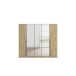Drehtürenschrank >Alba< inkl. Einteilung, Eiche Artisan Dekor / Spiegel - 226x197x54 (BxHxT)