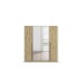 Drehtürenschrank >Alba< in Eiche Artisan Dekor / Spiegel - 181x197x56 (BxHxT)