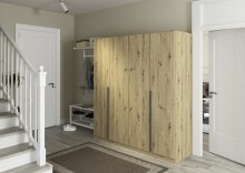 Drehtürenschrank >Alba< in Eiche Artisan Dekor - 181x197x54 (BxHxT)