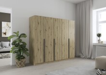 Drehtürenschrank >Alba< in Eiche Artisan Dekor - 226x197x54 (BxHxT)