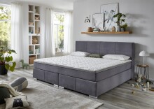Familien-Boxspringbett >Moonlite< inkl. Topper - H2/H3 wendbar - 240x200 cm