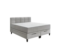Boxspringbett >TraumZeit< inkl. wendbare 7 Zonen TTFK Matratze & Topper - 180x200 cm hellgrau