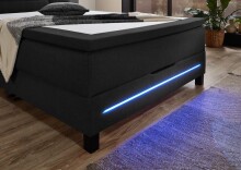 Boxspringbett >Young< inkl. Topper, USB und LED-Beleuchtung anthrazit - 140x200 cm