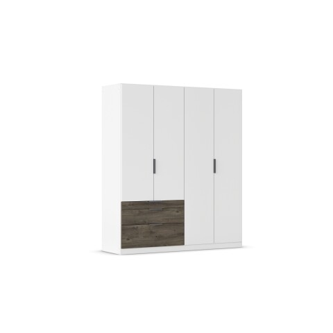 Drehtürenschrank >Koda< in alpinweiß / Atlantic Oak dunkel - 181x210x54 (BxHxT)