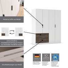 Drehtürenschrank >Koda< in alpinweiß / Atlantic Oak dunkel - 181x210x54 (BxHxT)