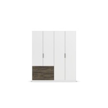 Drehtürenschrank >Koda< in alpinweiß / Atlantic Oak dunkel - 181x210x54 (BxHxT)