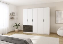 Drehtürenschrank >Koda< in alpinweiß /...