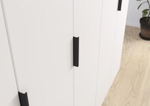 Drehtürenschrank >Koda< in alpinweiß / Atlantic Oak dunkel - 226x210x54 (BxHxT)