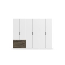 Drehtürenschrank >Koda< in alpinweiß / Atlantic Oak dunkel - 271x210x54 (BxHxT)