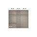 Drehtürenschrank >Koda< in grau metallic / Atlantic Oak dunkel, Holzwerkstoff