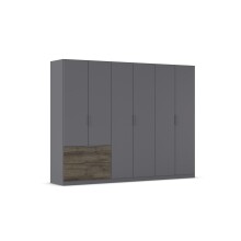 Drehtürenschrank >Koda< in grau metallic /...
