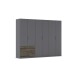 Drehtürenschrank >Koda< in grau metallic / Atlantic Oak dunkel, Holzwerkstoff