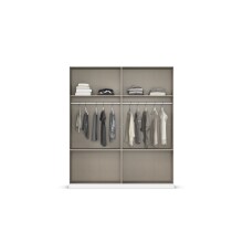 Drehtürenschrank >Koda< in grau metallic / Atlantic Oak dunkel, Holzwerkstoff