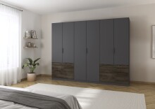 Drehtürenschrank >Koda< in grau metallic /...