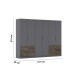 Drehtürenschrank >Koda< in grau metallic / Atlantic Oak dunkel, Holzwerkstoff