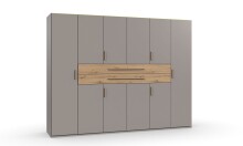 Drehtürenschrank >DIGIT< in SAHARAGRAU + EICHE...