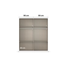Drehtürenschrank >Koda< in champagner / Atlantic Oak dunkel - 181x210x54 (BxHxT)