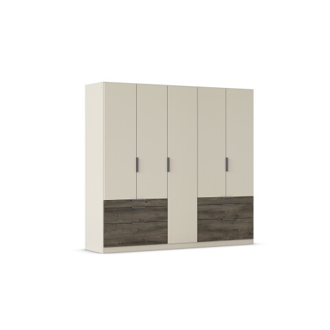 Drehtürenschrank >Koda< in champagner / Atlantic Oak dunkel - 226x210x54 (BxHxT)