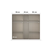 Drehtürenschrank >Koda< in champagner / Atlantic Oak dunkel - 226x210x54 (BxHxT)