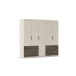 Drehtürenschrank >Koda< in champagner / Atlantic Oak dunkel - 226x210x54 (BxHxT)