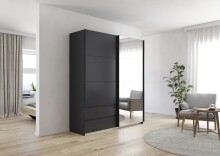 Schwebetürenschrank >Elara< in grau metallic /...