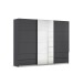 Schwebetürenschrank >Elara< in grau metallic / Spiegel - 271x210x62 (BxHxT)