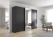 Schwebetürenschrank >Elara< in grau metallic / Spiegel - 271x210x62 (BxHxT)