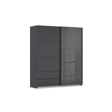 Schwebetürenschrank >Elara< in grau metallic /...