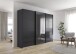 Schwebetürenschrank >Elara< in grau metallic / Glas basalt - 271x210x62 (BxHxT)