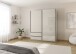 Schwebetürenschrank >Elara< in champagner / Glas champagner - 181x210x62 (BxHxT)