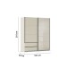 Schwebetürenschrank >Elara< in champagner / Glas champagner - 181x210x62 (BxHxT)