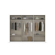 Schwebetürenschrank >Elara< in champagner / Glas champagner - 271x210x62 (BxHxT)