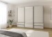Schwebetürenschrank >Elara< in champagner / Glas champagner - 271x210x62 (BxHxT)