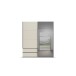 Schwebetürenschrank >Elara< in champagner / Grauspiegel - 181x210x62 (BxHxT)