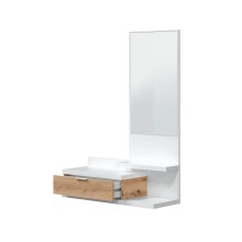 Garderoben-Set >DHALIA< in Artik Weiß / Nodi Eiche Dekor - 81x116x29 (BxHxT)