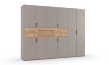 Drehtürenschrank >DIGIT< in SAHARAGRAU + EICHE...