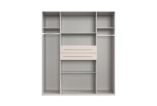 Drehtürenschrank >DIGIT< in SAHARAGRAU DEKOR + GRAFIT - 180x208x58cm (BxHxT)