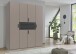 Drehtürenschrank >DIGIT< in SAHARAGRAU DEKOR + GRAFIT - 180x208x58cm (BxHxT)