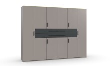 Drehtürenschrank >DIGIT< in SAHARAGRAU DEKOR +...