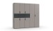 Drehtürenschrank >DIGIT< in SAHARAGRAU + GRAFIT - 225x208x58cm (BxHxT)