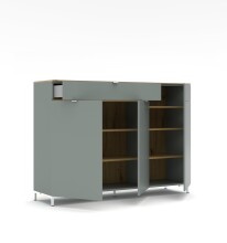 Sideboard >Bari< (inkl. Füße) in Schilf supermatt - 150x110x41cm (BxHxT)