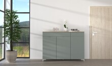Sideboard >Bari< (inkl. Füße) in Schilf supermatt - 150x110x41cm (BxHxT)