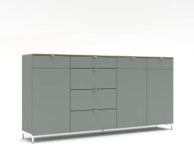 Anrichte >Bari< (inkl. Füße) in Schilf supermatt - 220x110x41cm (BxHxT)