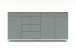 Anrichte >Bari< (inkl. Füße) in Schilf supermatt - 220x110x41cm (BxHxT)